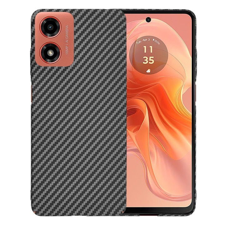 Motorola Moto G04 / Moto G04s / Moto G24 / Moto E14 burkolat - Techsuit Carbonite FiberShell - fekete