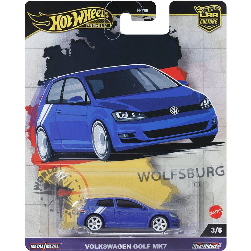 Hot Wheels Volkswagen ミニカーセット Mașinuță Hot Wheels, Premium World Tour, Volkswagen Golf Mk7