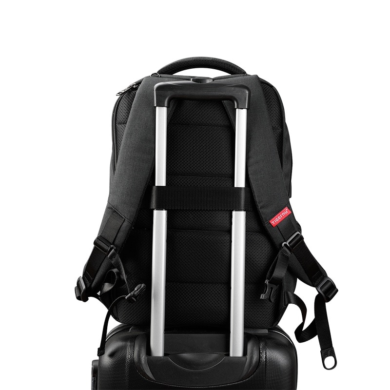 Rucsac laptop 15.6" smart casual, impermeabil, cu port USB, Tigernu, 30x16x45 cm, Negru