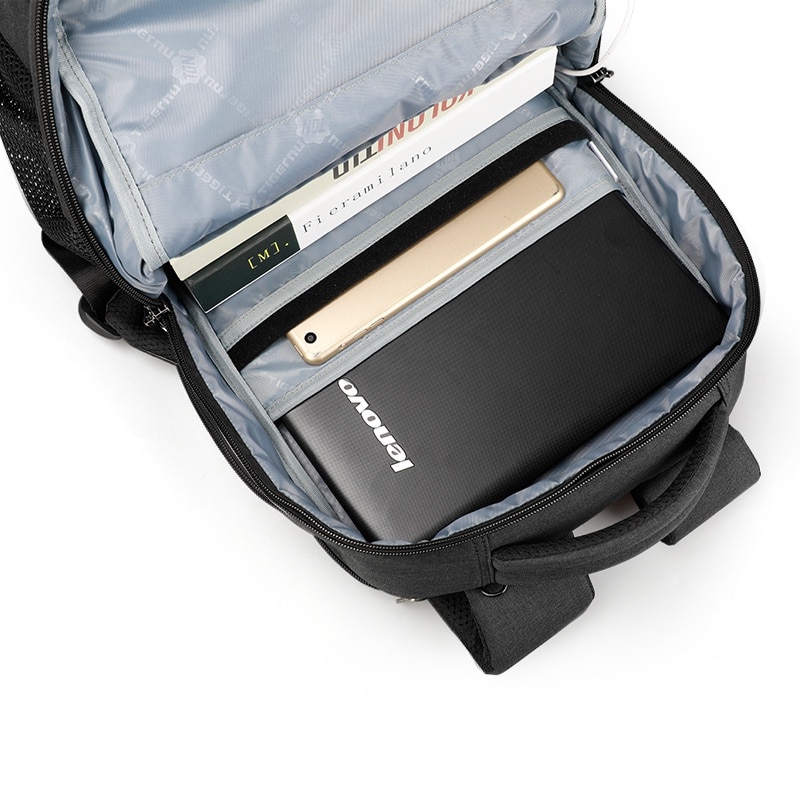 Rucsac laptop 15.6" smart casual, impermeabil, cu port USB, Tigernu, 30x16x45 cm, Negru