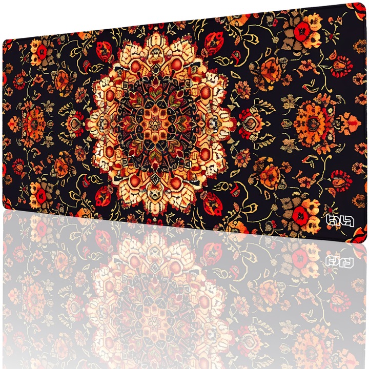 Pad Mouse XXL TILT Babciny Gobelin, antiderapant, cusaturi manuale, 90x40cm