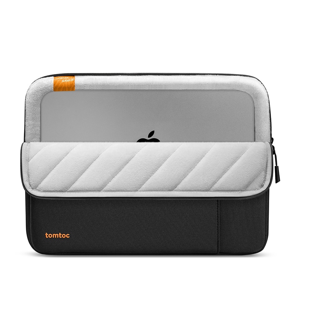 Geanta pentru laptop, antisoc, protectie 360°, intarire la colturi, diagonala maxima 15.6", cu buzunar exterior, textil, Negru