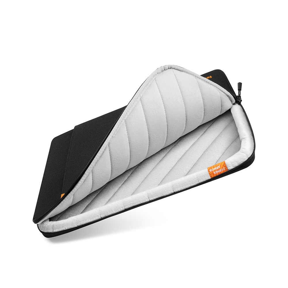 Geanta pentru laptop, antisoc, protectie 360°, intarire la colturi, diagonala maxima 15.6", cu buzunar exterior, textil, Negru