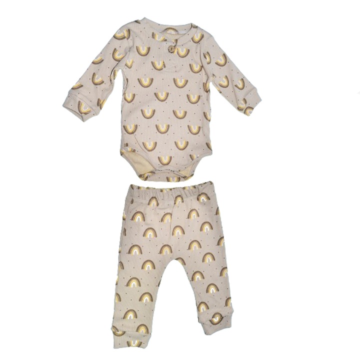 Compleu 2 piese pantaloni si body pentru baieti Mini Junior COMP-MJ22, Gri 110612