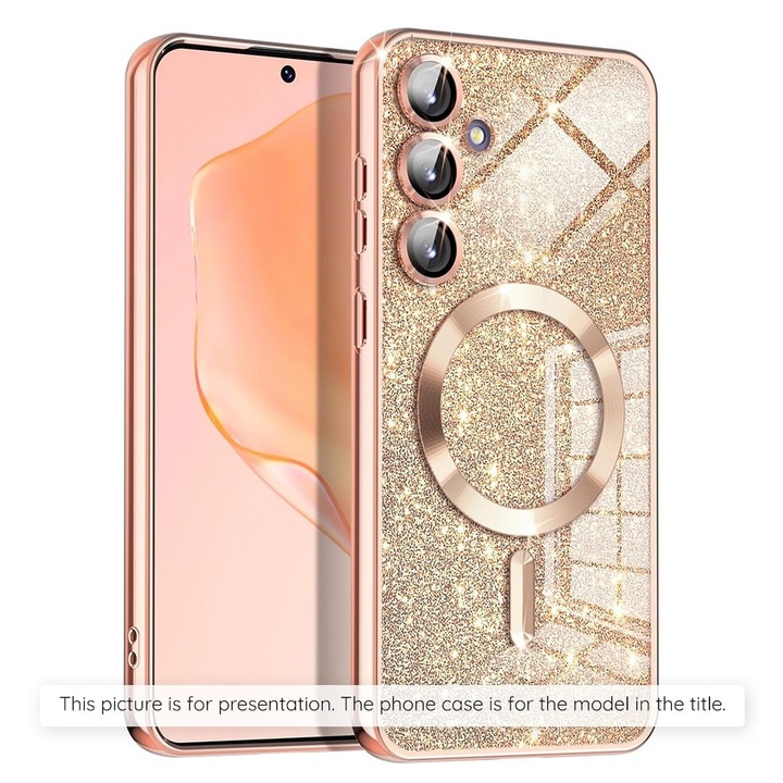 Husa pentru Samsung Galaxy A15 4G / A15 5G - Techsuit Luxury Glitter MagSafe - Rose Gold