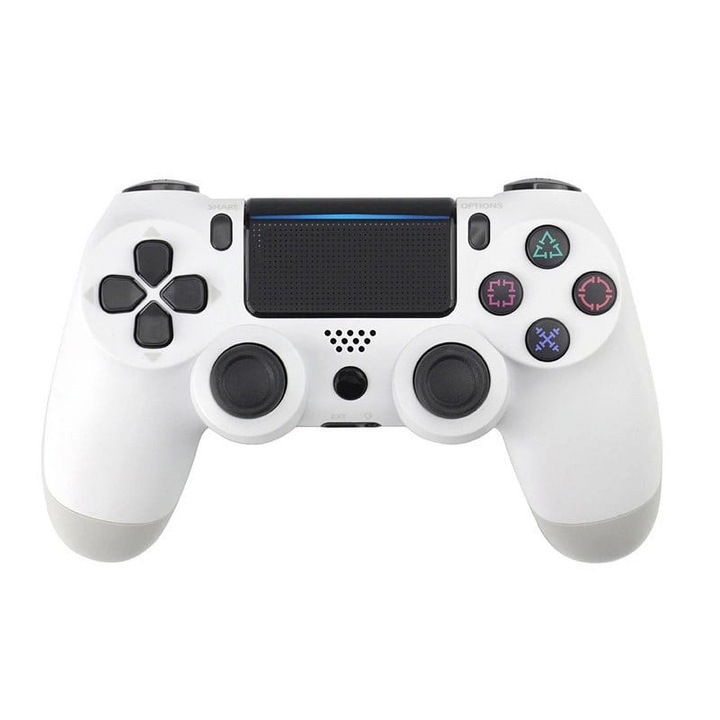 Healife vezeték nélküli vezérlő PS4/Slim/Pro rendszerhez, kettős vibráció, 6 tengelyes mozgásérzékelő, fehér