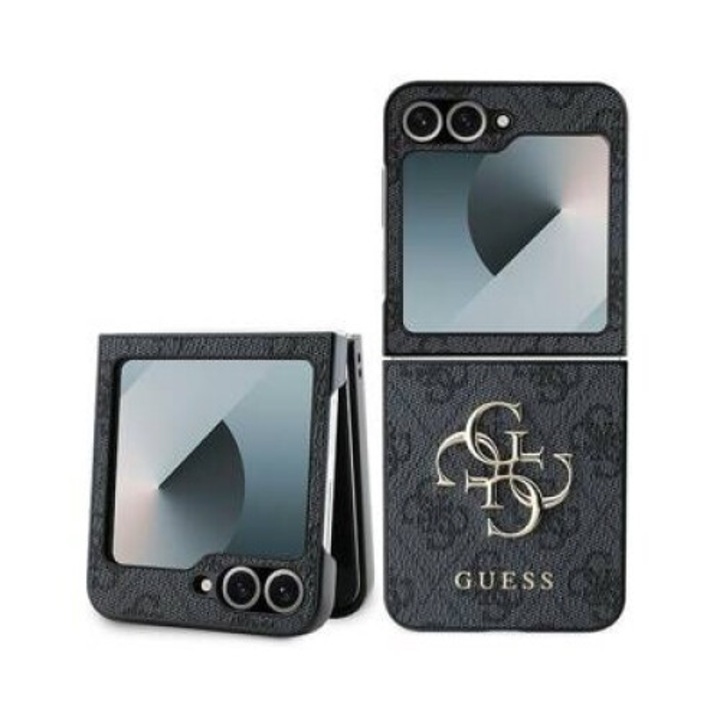 Tok, Guess 4G Metal Gold Logo kompatibilis Samsung Galaxy Z Flip7 FE / Z Flip6, Fekete