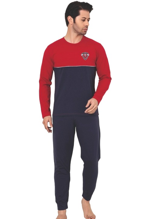 Uramag férfi pizsama, 100% pamut, 2 db, Ferrari piros