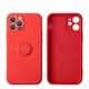 Husa Protectie iPhone 15 Pro, Silicon Lichid, Suport Inel, Rosu