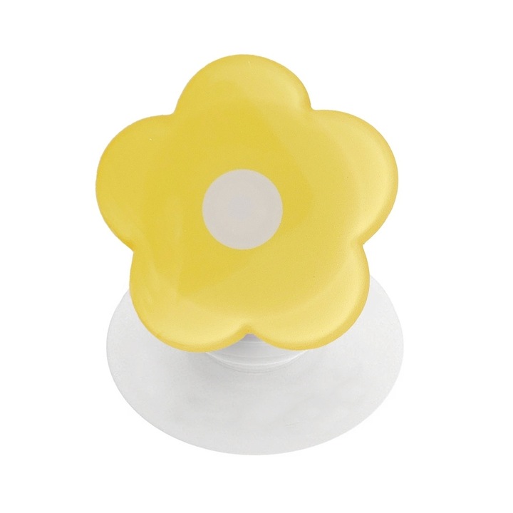 Универсална поставка за телефон, Аксесоар за телефон, Сгъваема, Със самозалепваща се, Тип цвете, жълта