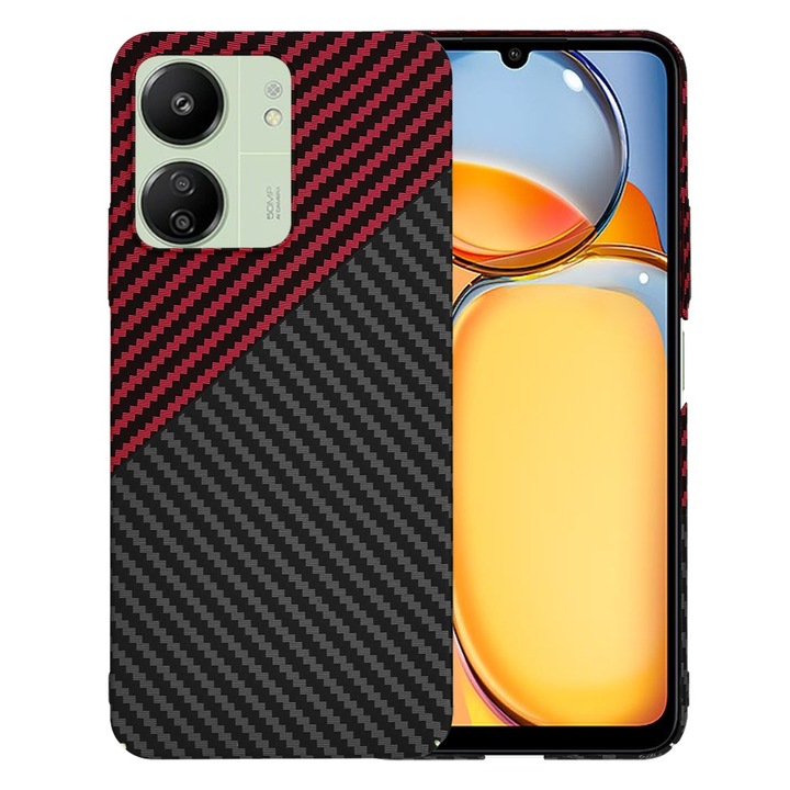 Xiaomi Redmi 13C 4G / 13C 5G / Poco M6 / C65 tok - Techsuit Carbonite FiberShell - Red Vortex