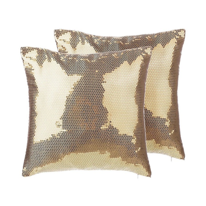 Arany Flitteres Díszpárna Kétdarabos Szettben 45 x 45 cm Aster