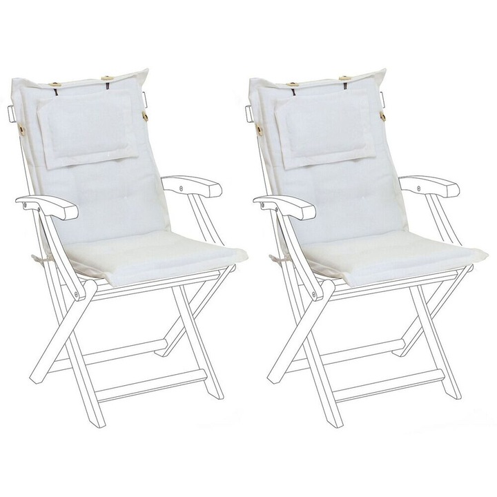 Fehér Kerti Székpárna Kétdarabos Szettben Maui