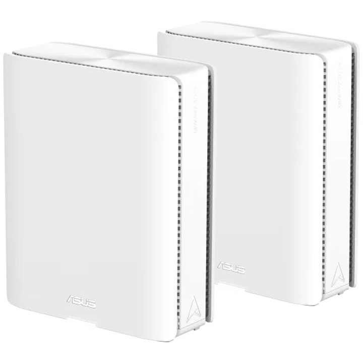 ASUS ZenWiFi Mesh Wi-Fi rendszer BQ16 (W-2-PK), BE25000, 4sávos, 740m² lefedettség, 4magos 2,6GHz CPU, 256 MB/2 GB Flash/RAM, 10G kétportos, Smart Home Master SSID-k, AiProtection Pro, Adaptív QoS, VPN szerver/kliens, IPTV, OFDMA, Beamforming, AiMesh