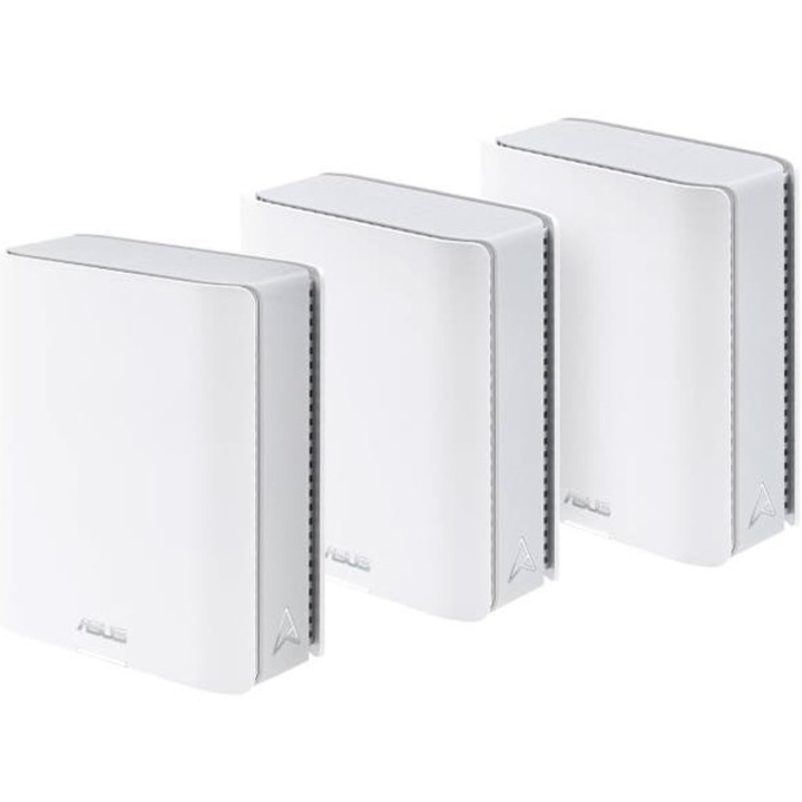ASUS ZenWiFi BT10 Mesh Wi-Fi rendszer (W-3-PK), BE18000, háromsávos, 810 m²-es lefedettség, négymagos 2,0 GHz-es processzor, 256 MB/2 GB Flash/RAM, 10G kétportos, Smart Home Master SSID-k, AiProtectionOF, IPTV, IP-Protection Pro, Adaptive iMesh