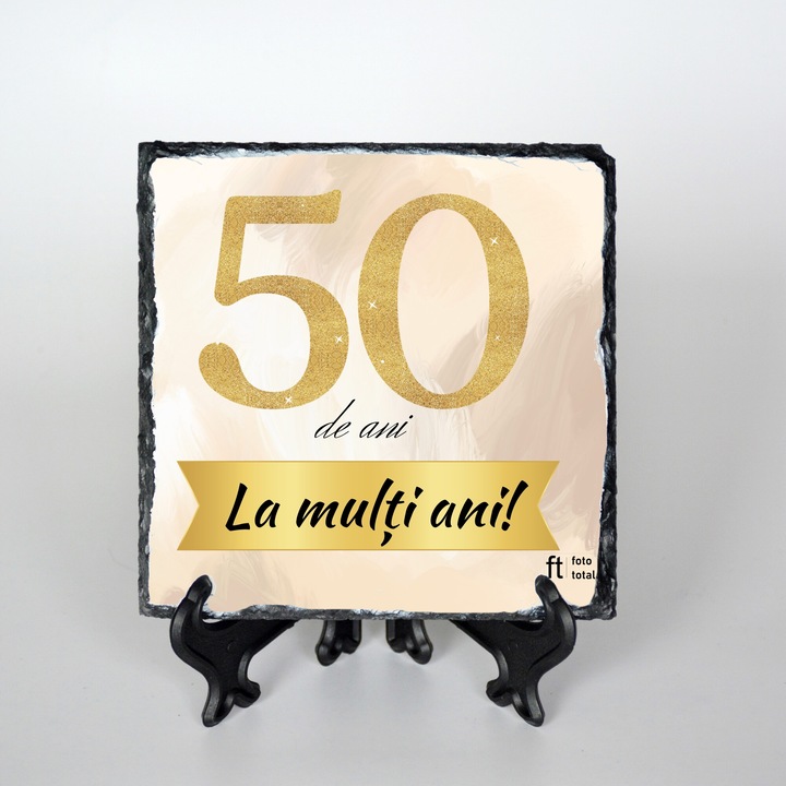 Placa decorativa, La multi ani, 50 de ani, 20x20 cm