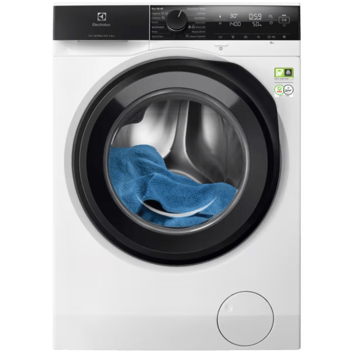 Пералня Electrolux Ecoline EW8F4482E, 8 кг, 1400 об/мин, Клас A, Inverter Motor, UltraCare, TimeManager, Steam Refresh/EasyIron Program, Rapid 20 min, Бял