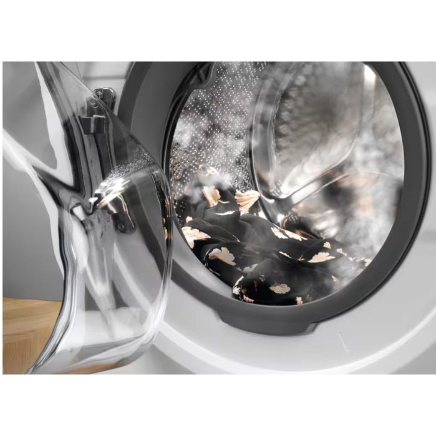 Masina de spalat rufe Slim Electrolux EW6SM427BE, 7 kg, 1200 RPM, Clasa B, TimeManager, Motor Inverter, Sistem SensiCare, Antialergic cu abur, Rapid 14 min, Alb