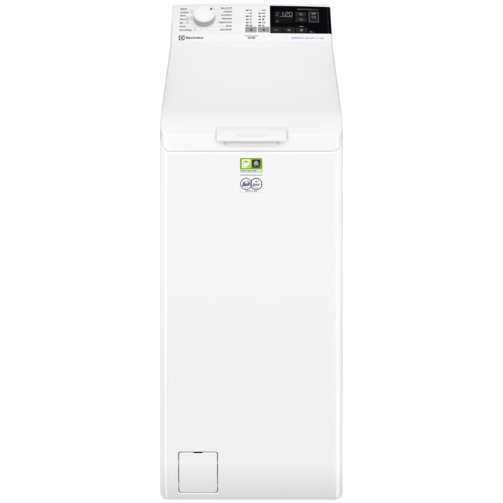 Пералня с вертикално зареждане Electrolux EW6T4262E, 6 кг, 1200 об/мин, Клас A, SensiCare System, SoftOpening, TimeManager, Хипоалергенна с пара, Rapid 14 min, Inverter Motor, AquaControl, Бял