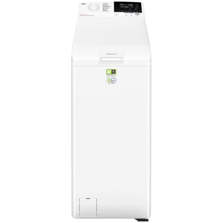 Пералня AEG Ecoline LTR6G363E с вертикално зареждане, 6 кг, 1300 об/мин, Клас A, ProSense Technology, SoftOpening, Time Save, Rapid 20 min, Inverter Motor, Бял
