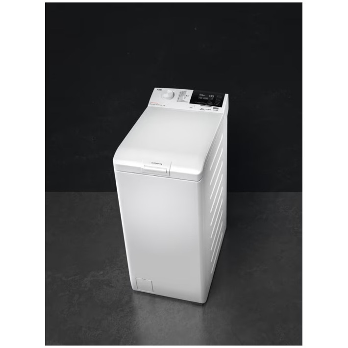 Masina de spalat rufe cu incarcare verticala AEG Ecoline LTR6G363E, 6 kg, 1300 RPM, Clasa A, Tehnologie ProSense, SoftOpening, Time Save, Rapid 20 min, Motor Inverter, Alb