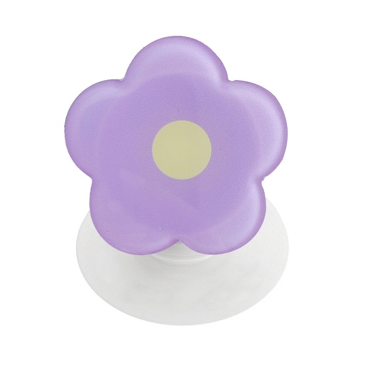 Универсална поставка за телефон, Аксесоар за телефон, Сгъваема, Със самозалепваща се, Тип цвете, Лилав