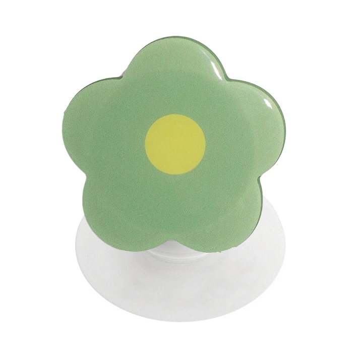 Универсална поставка за телефон, Аксесоар за телефон, Сгъваема, Със самозалепваща се, Тип цвете, зелена