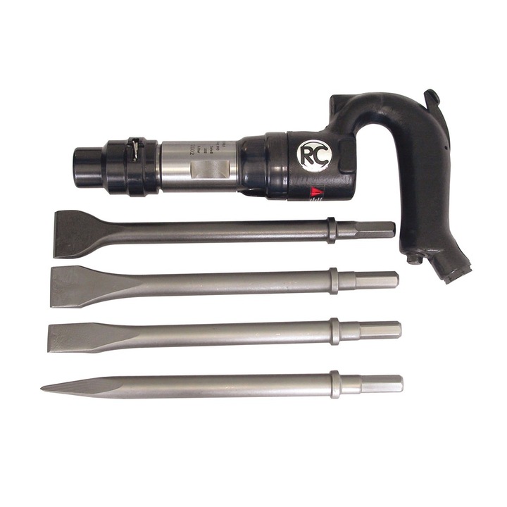 Ciocan pneumatic + accesorii, tip bormasina, priza aer 3/8", 3000 lovituri pe minut, cursa 50mm, coada dalta hexagon 12mm, Rodcraft RC5310