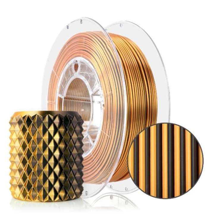 Филамент, ROSA3D, PLA Magic Silk 1,75 mm, Mystic Tiger, 300 g