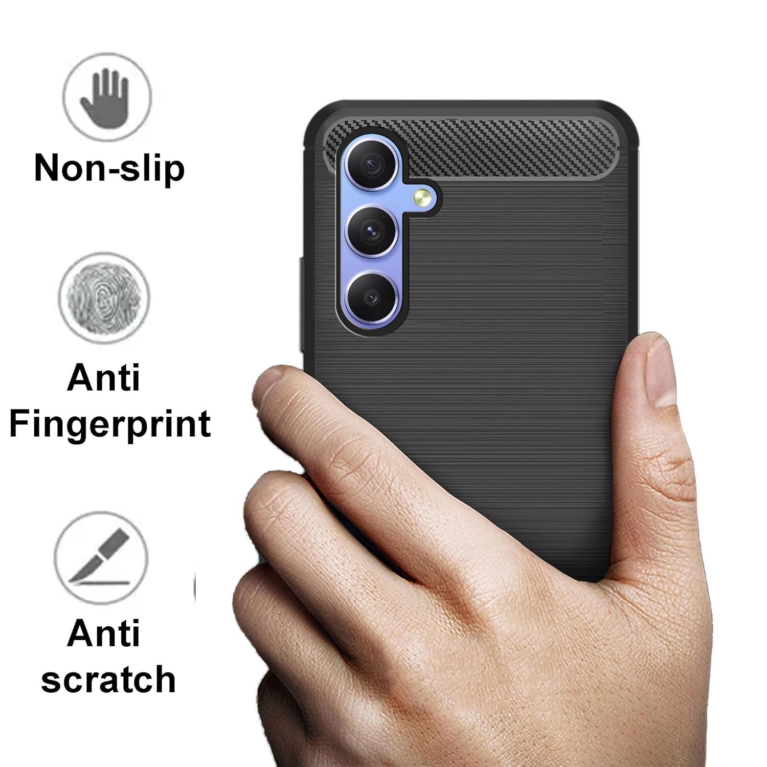 Husa de protectie pentru Samsung Galaxy A05S, Carbon, Negru