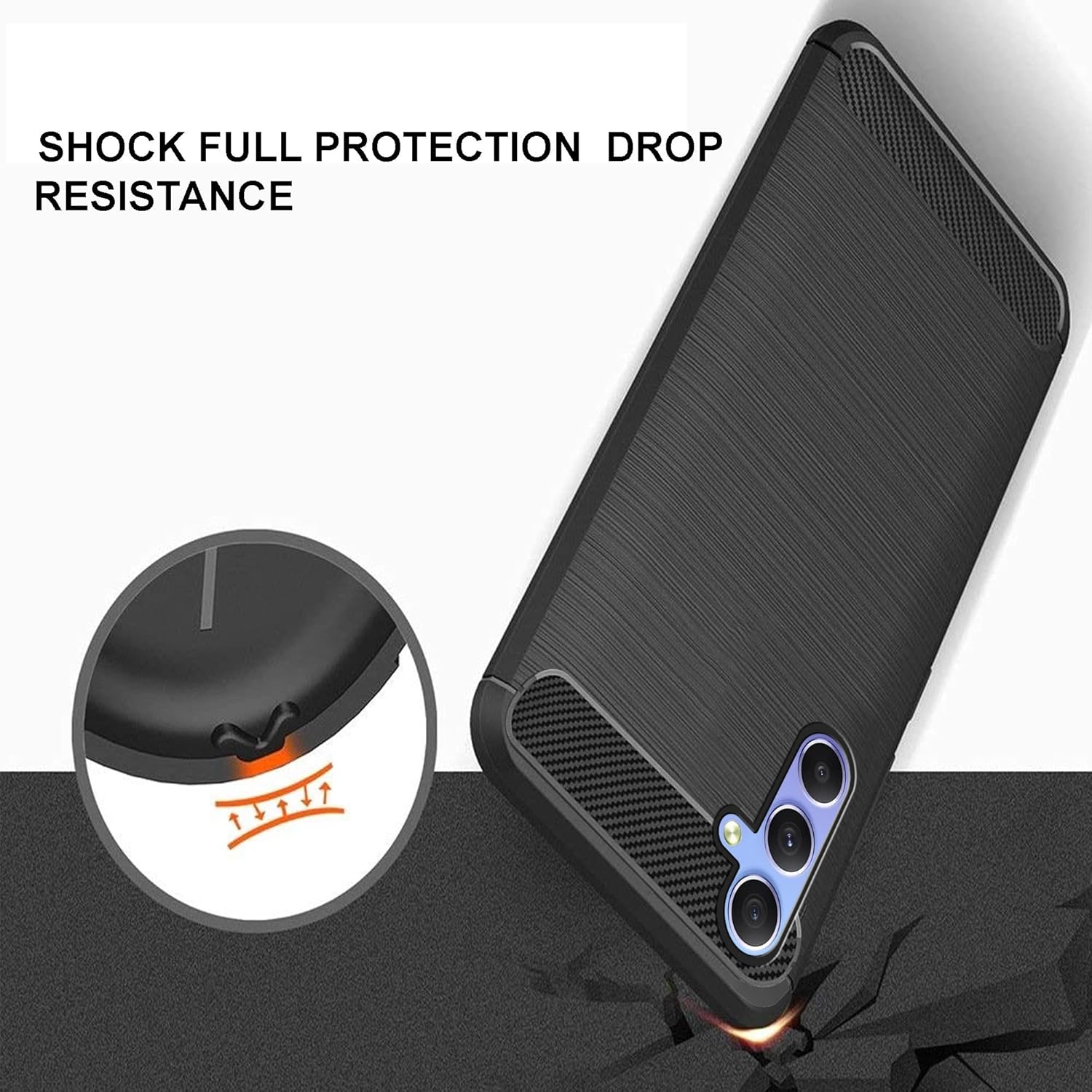 Husa de protectie pentru Samsung Galaxy A05S, Carbon, Negru