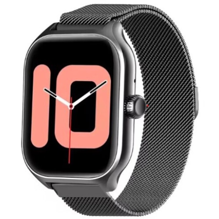 SmartWatch GT4, унисекс, силиций/метал, 2,1 инча, черен