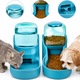Dispenser de apa si mancare pentru caini si pisici Fish & Paws ®, 2 in 1 responsabil pentru distribuirea hranei si apei animalului tau de companie, cu capacitate mare si dozare precisa, nontoxic, usor de curatat, 3.8L, Set, Albastru