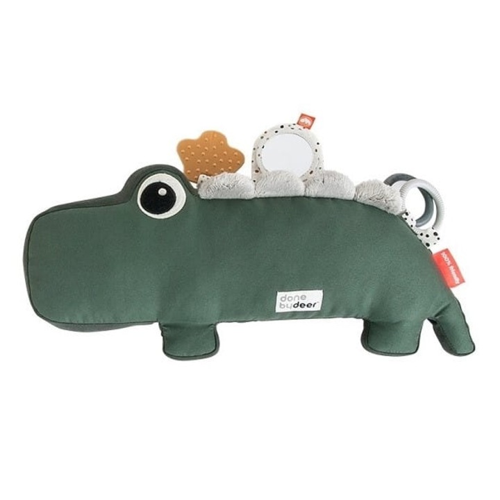 Възглавница с играчки, Done by Deer, 41x18x10см, зелена, за бебета 0+