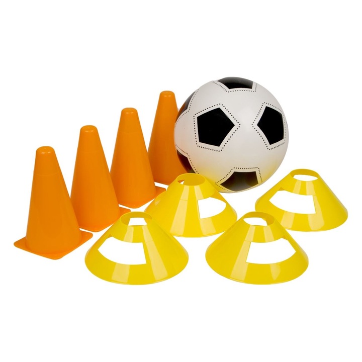 Детски футболен тренировъчен комплект с топка и конуси Shopiens 9 части
