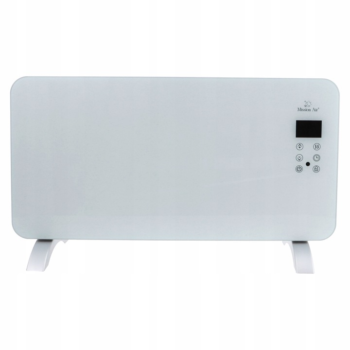 Convector de incalzire, MissionAir, Porto, WiFi, 1500W, panou de sticla, termostat, 2 moduri de functionare, 230 W, IP24, 38x76x9 cm, Alb