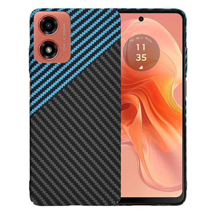 Motorola Moto G04 / Moto G04s / Moto G24 / Moto E14 tok - Techsuit Carbonite FiberShell - Blue Pulse