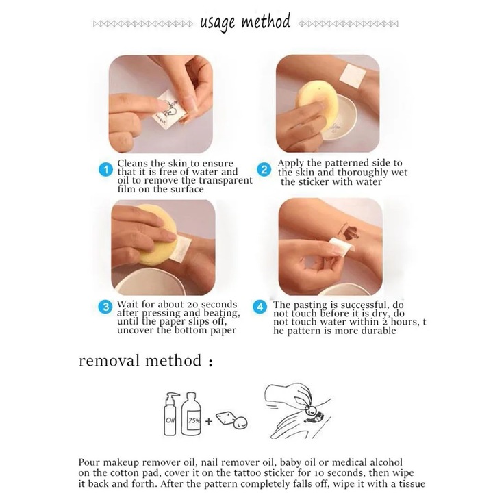 Set 4 poze tatuaje temporare pentru copii cu printese si desene