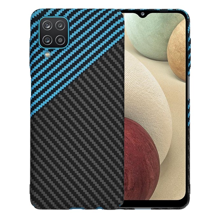 Samsung Galaxy A12 / A12 Nacho / M12 / F12 tok - Techsuit Carbonite FiberShell - Blue Pulse