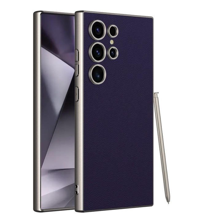 Калъф за Samsung Galaxy S24 Ultra, Ултра тънка еко кожа Agora, Лилав