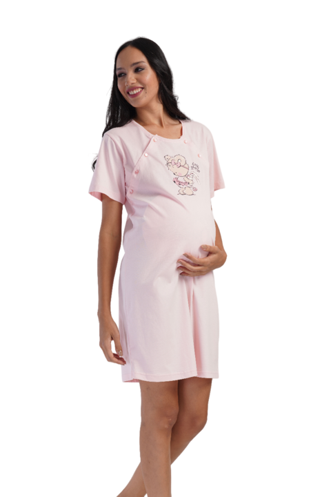 Camasa pentru mamici si gravide Vienetta, Little Princess, roz deschis