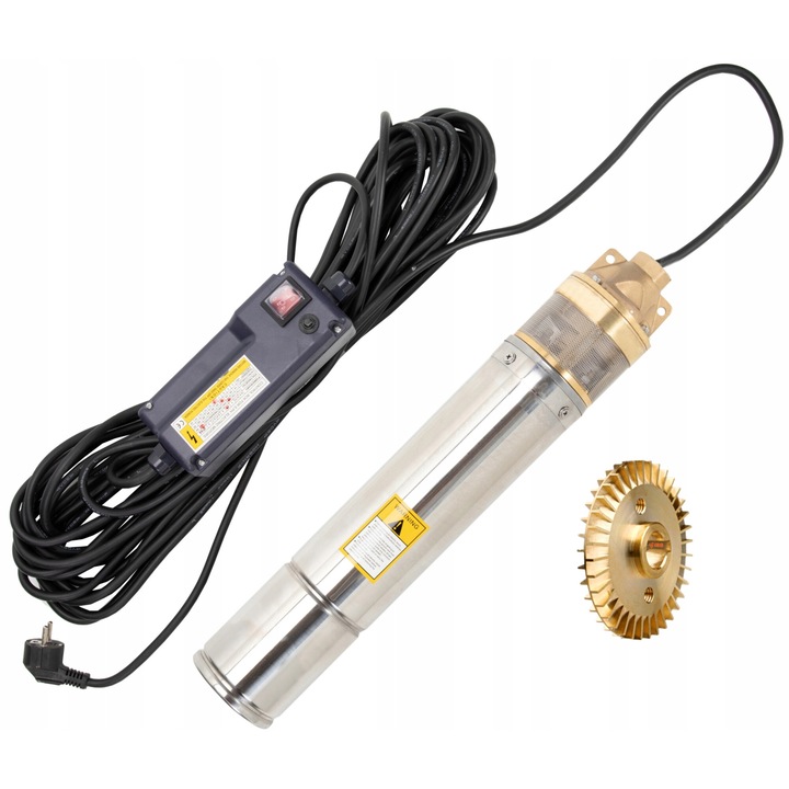 Pompa apa submersibila cupru 4SKM-150 Italy Technology, motor 1.5KW, 5000l/h, cu panou de control, inaltime refulare 80m, Campion®