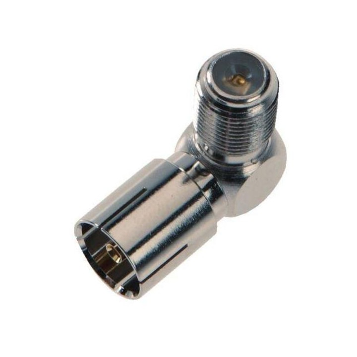 Triax IEC aljzat - F aljzat 90 fokos adapter