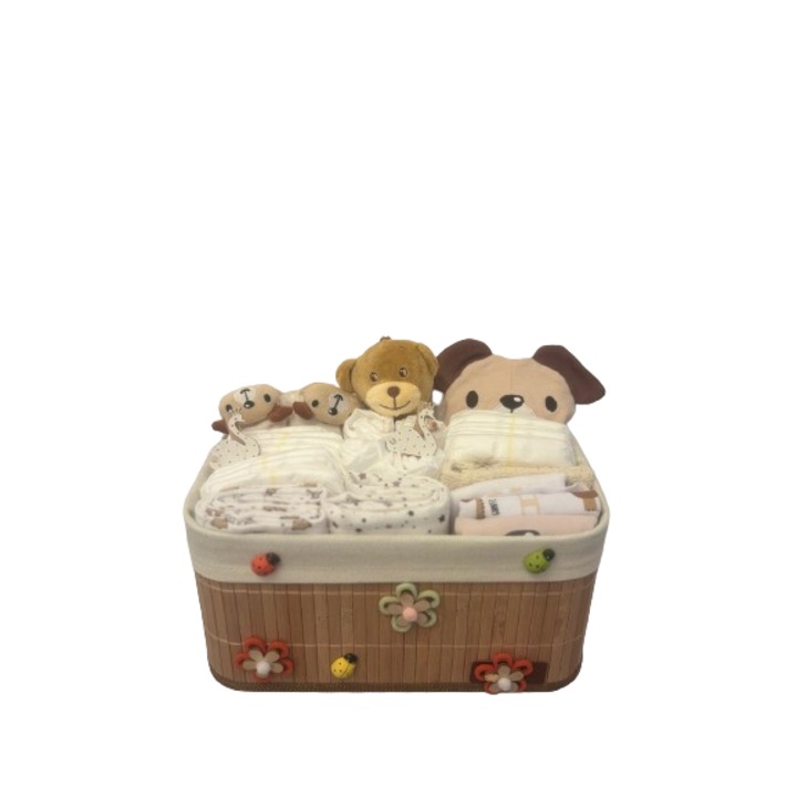 Set cadou nou-nascut, 0-3 luni, crem, 35 piese