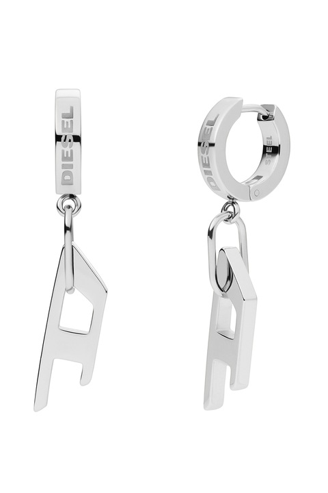 Diesel, Rozsdamentes acél fülbevaló logós részlettel, Ezüstszín