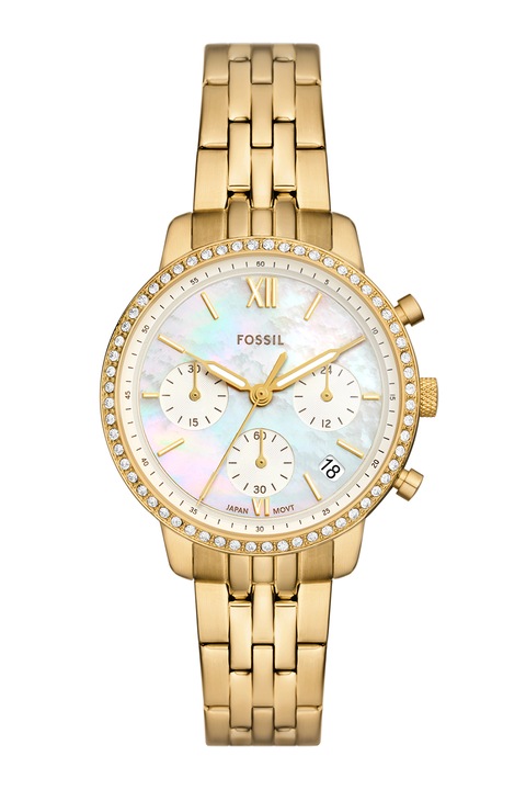 Fossil, Часовник от неръждаема стоманс с хронограф, Златист
