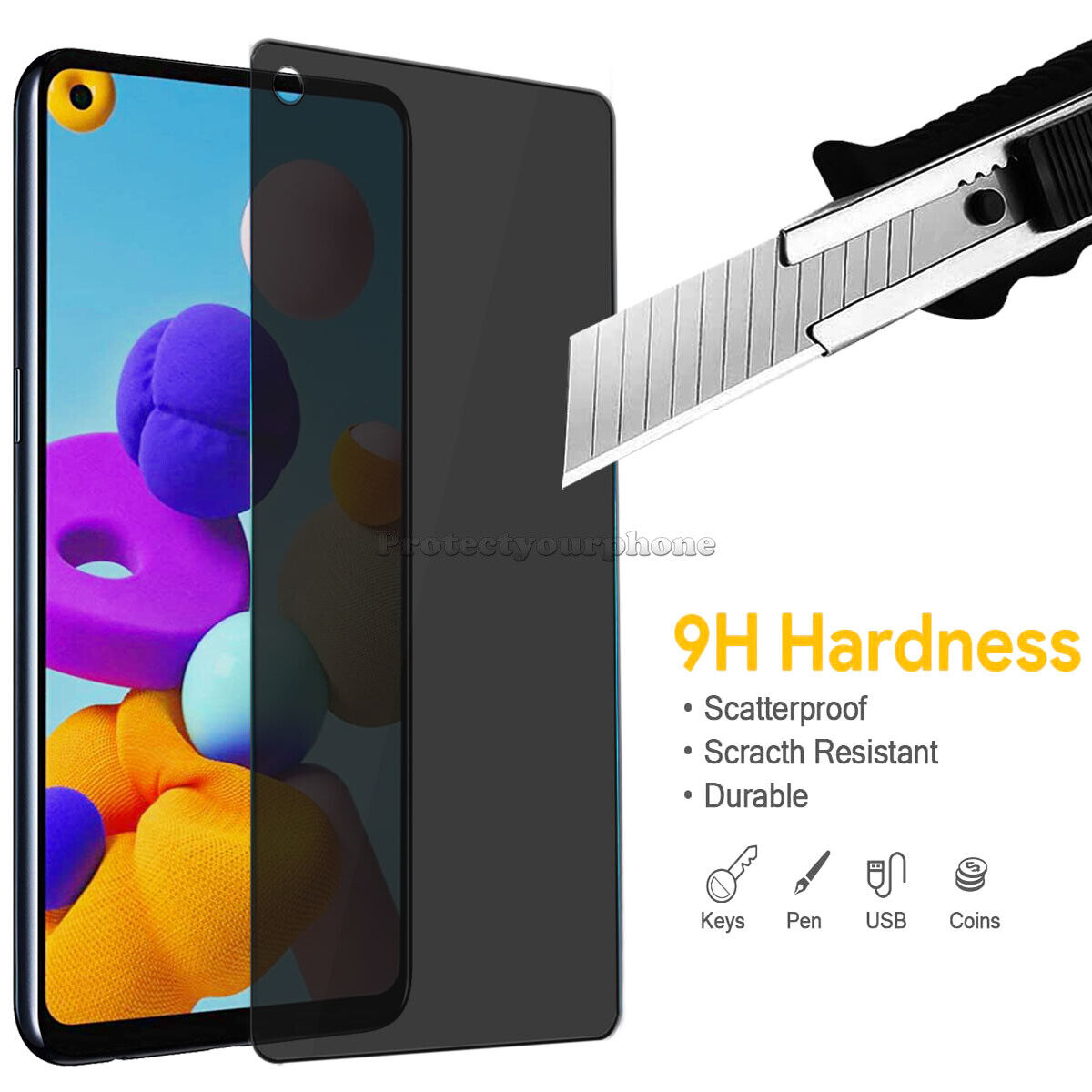 Folie Privacy Compatibila cu XIAOMI 11LITE, Full Cover, 6D, Calitate Premium