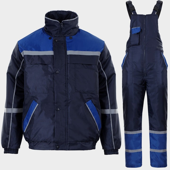 Set de lucru de iarna Stenso Collins, jacheta si salopeta, albastru, 3XL