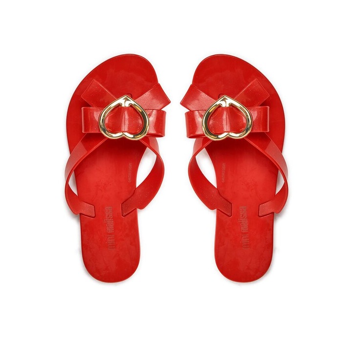 Pantofi copii, Melissa, 303828, Sintetic, Auriu, Rosu