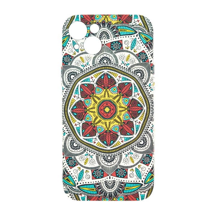 Husa de telefon, LUXO, compatibil cu iPhone 15 Plus, model Love Mandala cu efect fosforescent, TPU, multicolor